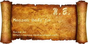 Meszes Beáta névjegykártya