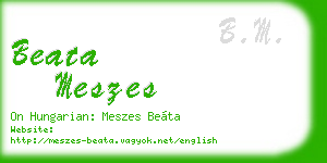 beata meszes business card